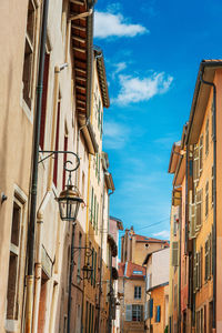 Low angle view of buildings in town