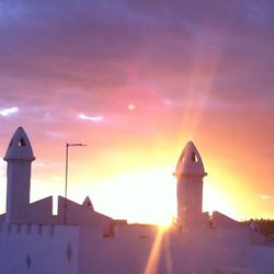 Low angle view of sky at sunset