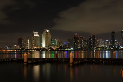 Illuminated city at night