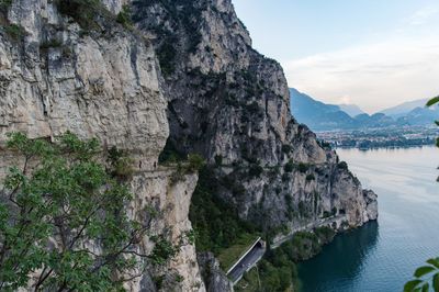 Wonderful view of riva del garda and garda lake from ponale street 