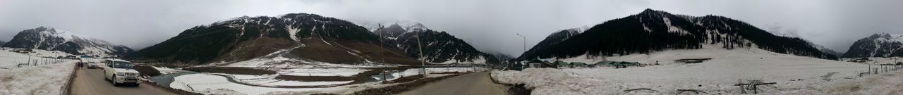 Panoramic view of snow covered mountain