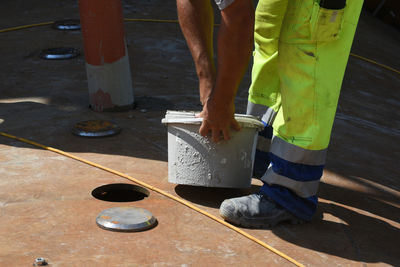 Male industrial worker at his working place, employment in the industrial sector