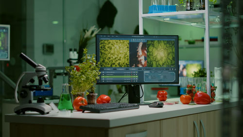 Fruits and vegetables on table