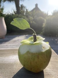 Close-up of apple on table