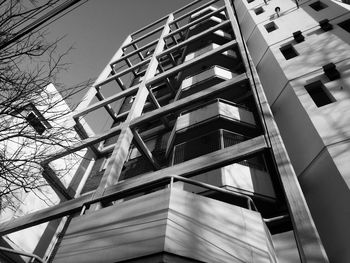 Low angle view of modern building against sky