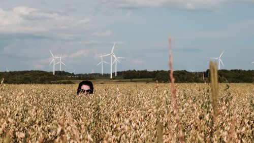 Scenic view of field against sky