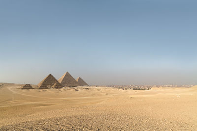 Scenic view of desert against clear sky