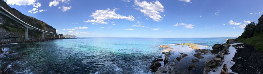 View of sea against cloudy sky