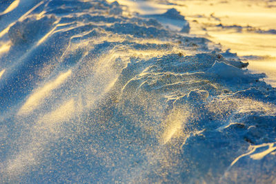 Close-up of waves on beach