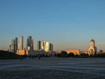 Moscow city at sunset in moscow, russia