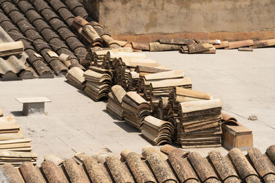 Full frame shot of roof tiles