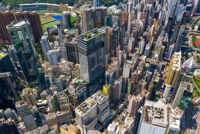 Aerial view of buildings in city