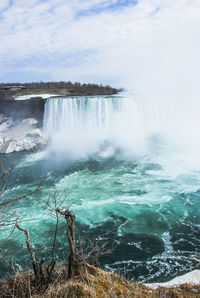 Scenic view of waterfall