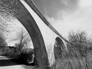 Low angle view of bridge against sky