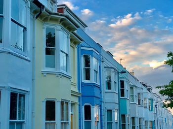 Low angle view of residential building against sky