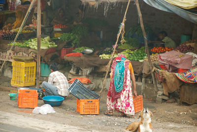 View of an animal for sale at market stall