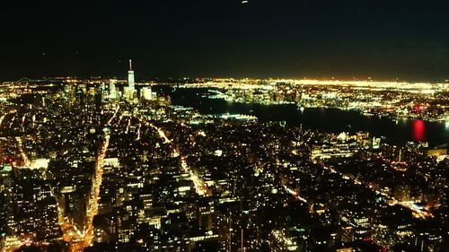 Illuminated cityscape at night