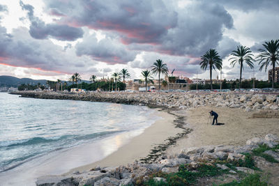 Scenic view of beach against sky