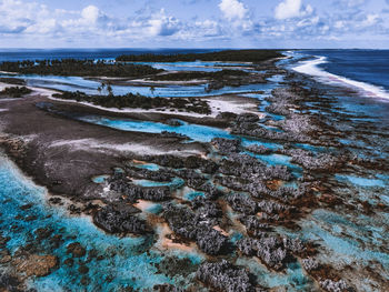 High angle view of reef landscape