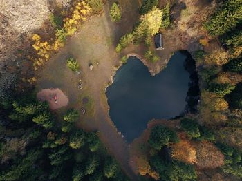 High angle view of lake