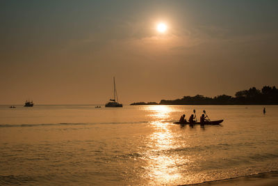 Scenic view of sunset over sea