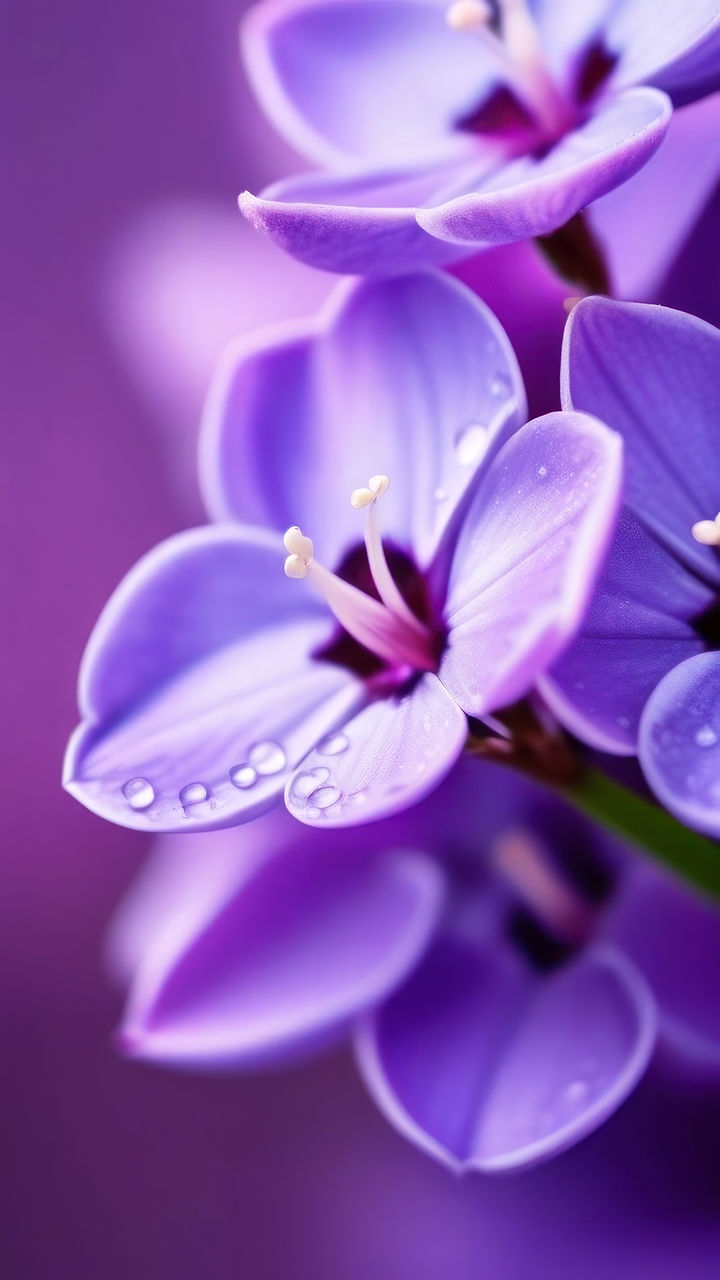 flower, flowering plant, purple, plant, freshness, beauty in nature, lilac, petal, close-up, macro photography, violet, fragility, nature, blue, no people, selective focus, flower head, lavender, inflorescence, pink, growth, blossom, studio shot, orchid, springtime, focus on foreground, indoors