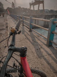 Bicycle on footpath in city