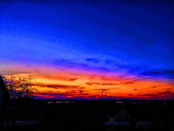 Scenic view of dramatic sky during sunset