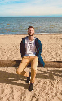 Portrait of young man on beach