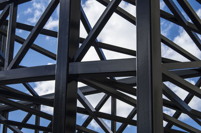 Full frame shot of metallic structures against sky