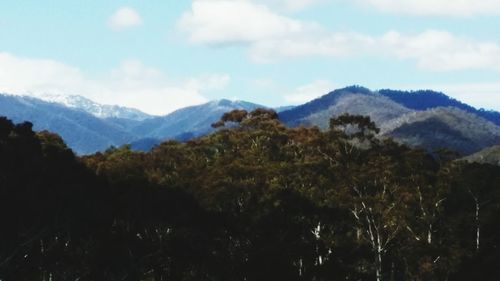 Scenic view of mountains against sky