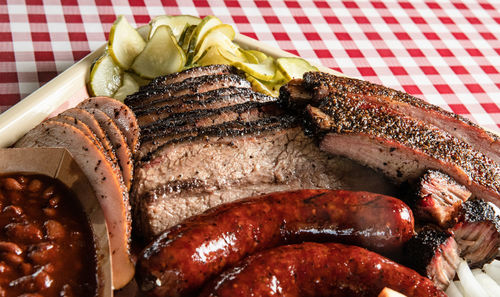 Closeup shot of texas style barbecue