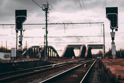 Railroad tracks against sky