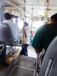 People working in train