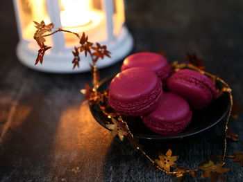 High angle view of cake on table
