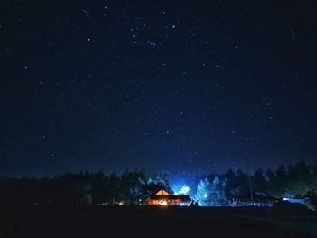 Scenic view of illuminated star field against sky at night