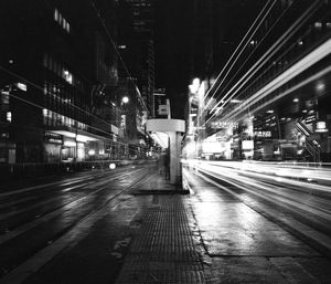 Illuminated street lights at night