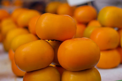 Close-up of oranges at market stall