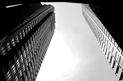 Low angle view of buildings against clear sky