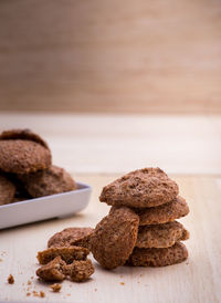 Close-up of cookies on table