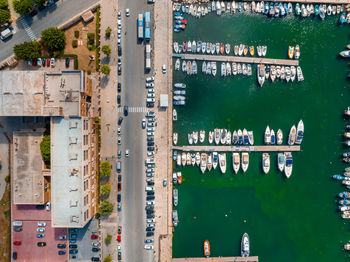 Aerial panoramic view of trapani harbor, sicily, italy.