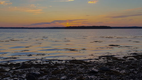 View of sea against cloudy sky