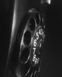 Close-up of telephone booth