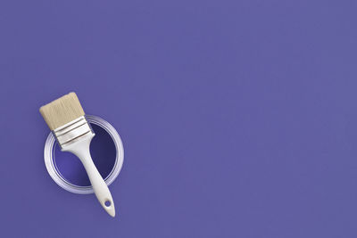 Directly above shot of usb cable on blue background