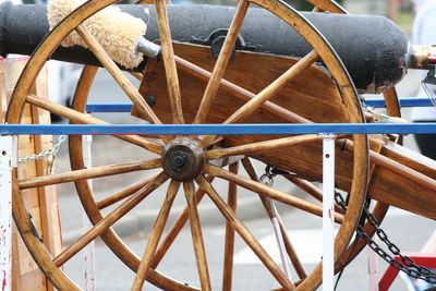 Cannon on street during fourth of july parade