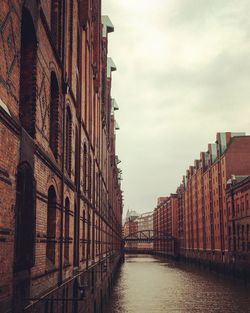 View of canal in city