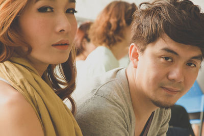 Close-up portrait of mature couple