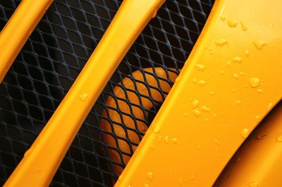 Full frame shot of yellow wet metal