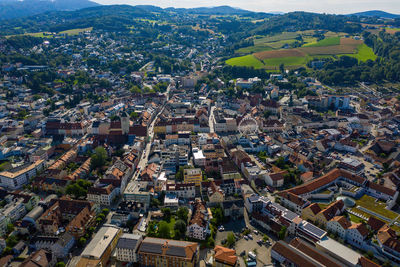 Aerial view of deggendorf, bavaria