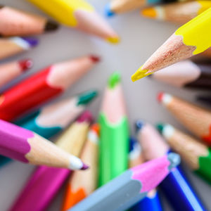 Close-up of colored pencils